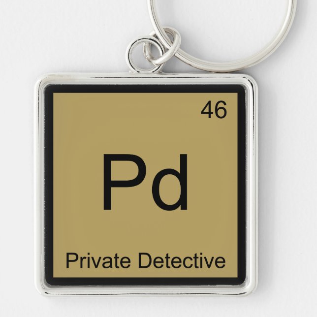Porte-clés Pd - Détective Privé Symbole d'Élément de Chimie (Devant)
