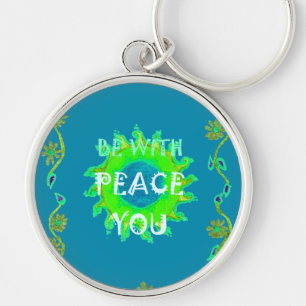 Porte-clés Peace Be With You : Inspirant Vert et Jaune