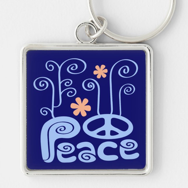 Porte-clés Peace Blue and Orange Keychain (Devant)