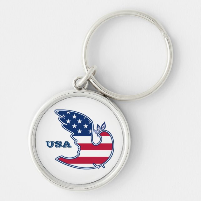 Porte-clés Peace Dove. USA Patriotic  (Devant)