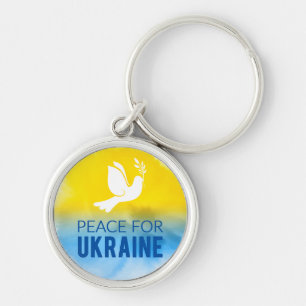 Porte-clés Peace for Ukraine Round Keychain