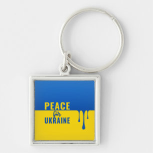 Porte-clés Peace for Ukraine Square Keychain