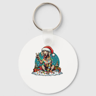 Porte-clés Peace Hand Weimaraner Chien Lumières de Noël Femme