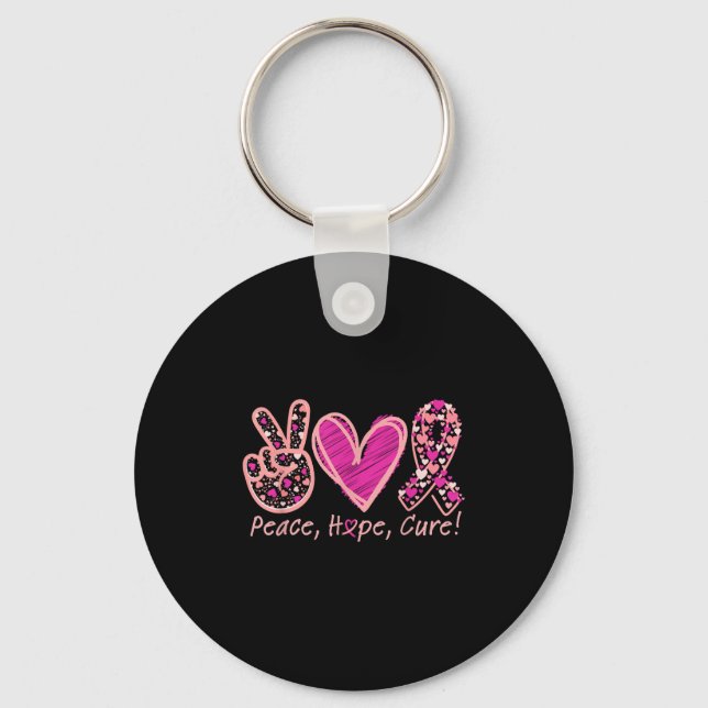 Porte-clés Peace Hope Cure Cancer du sein Sensibilisation des (Recto)