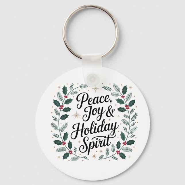 Porte-clés Peace, Joy & Holiday Spirit (Recto)