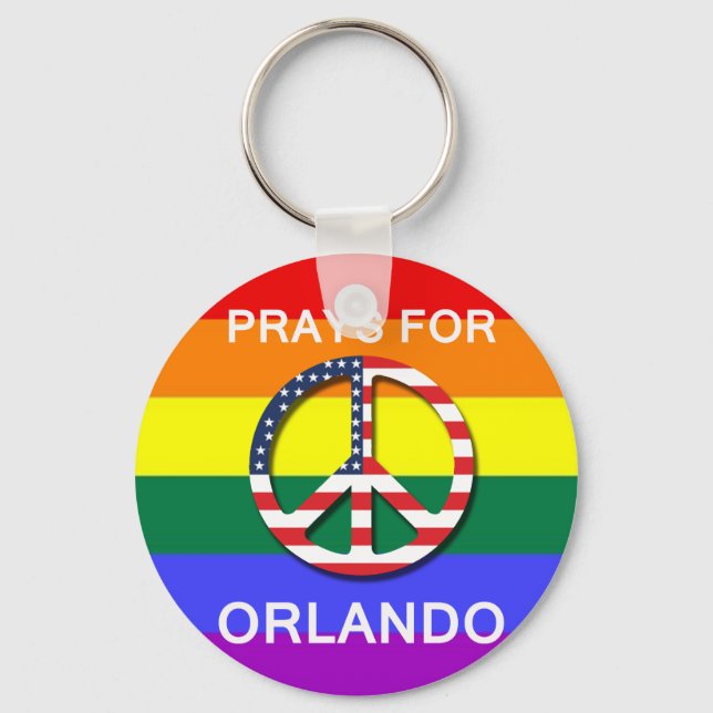 Porte-clés Peace Keychain 5.7 cm - « Prays Sera Orlando " (Recto)