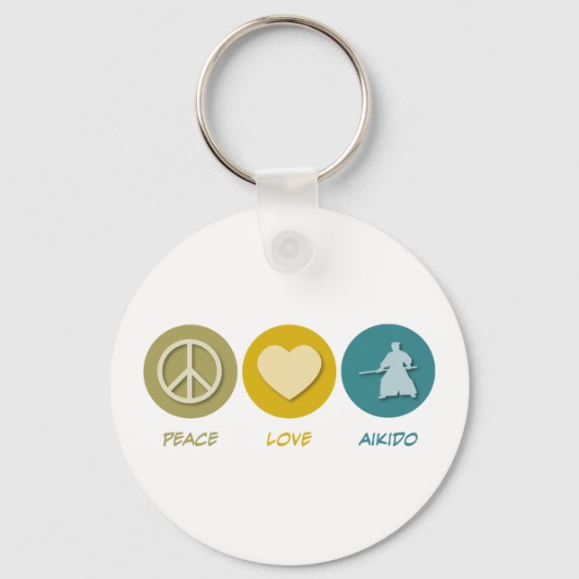 Porte-clés Peace Love Aikido (Recto)