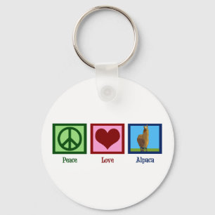 Porte-clés Peace Love Alpaca