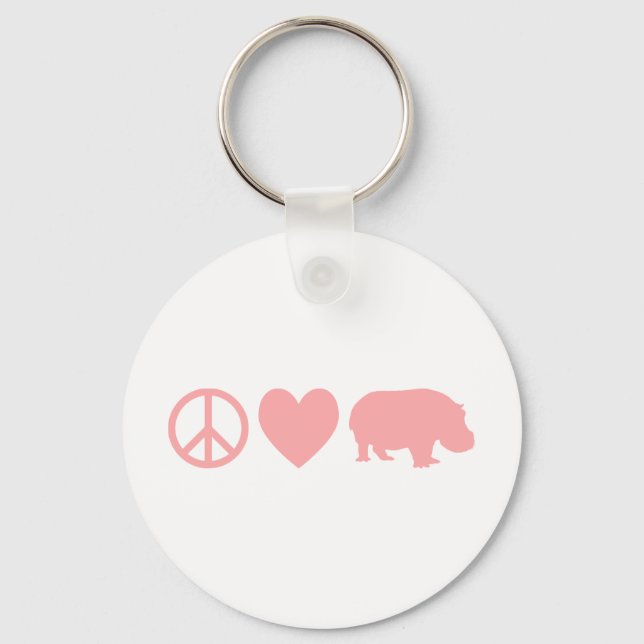 Porte-clés Peace Love and Hippos (Recto)