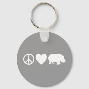 Porte-clés Peace Love and Hippos