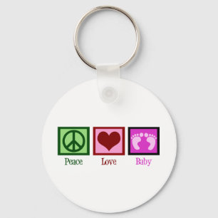 Porte-clés Peace Love Baby Girl
