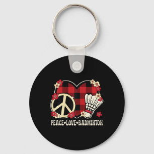Porte-clés Peace Love Badminton Amoureux tenue femmes filles 