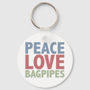 Porte-clés Peace Love Bagpipes