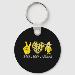 Porte-clés Peace Love Banana Humour Fruit Lover Amour drôle B