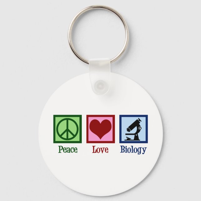 Porte-clés Peace Love Biology Teacher (Recto)