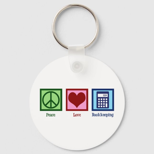Porte-clés Peace Love Bookkeeping (Recto)