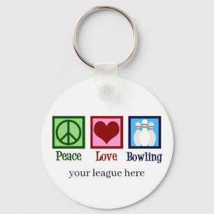 Porte-clés Peace Love Bowling