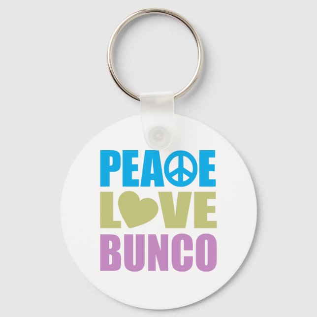 Porte-clés Peace Love Bunco (Recto)