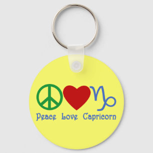 Porte-clés Peace Love Capricorn Zodiac Design