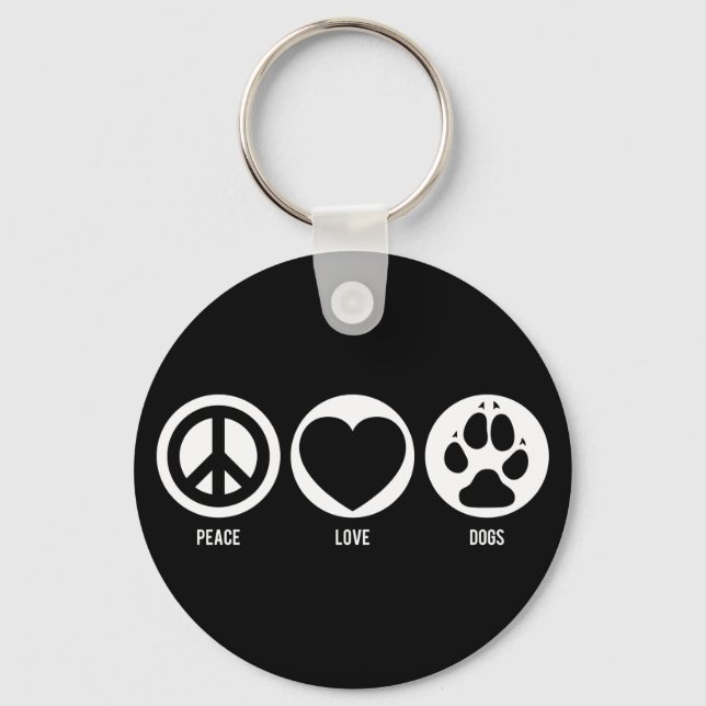 Porte-clés Peace Love Chiens Porte - clé (Recto)