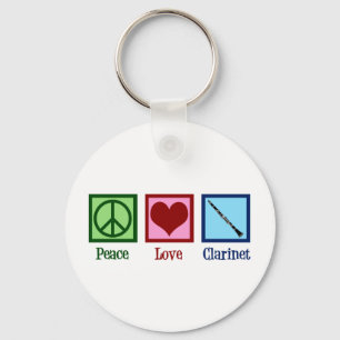 Porte-clés Peace Love Clarinet