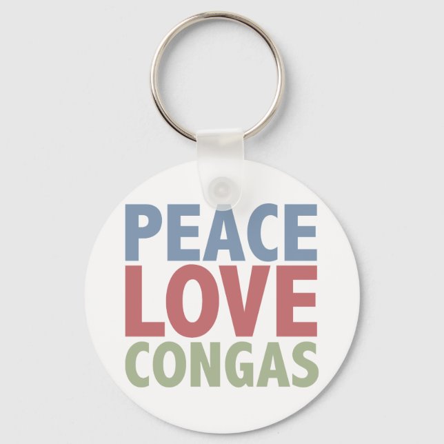 Porte-clés Peace Love Congas (Recto)