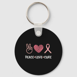 Porte-clés Peace Love Cure Cancer du sein Sensibilisation Fem