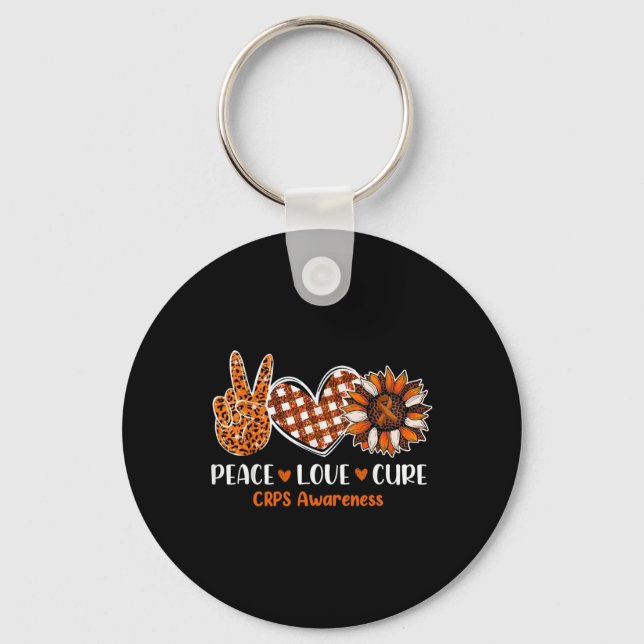 Porte-clés Peace Love Cure Crps Mois de sensibilisation Guerr (Recto)