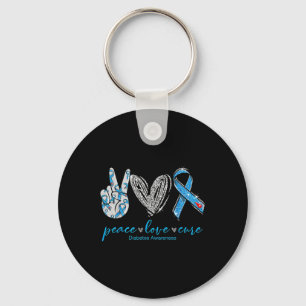 Porte-clés Peace Love Cure Diabète Sensibilisation