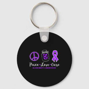 Porte-clés Peace Love Cure For Heimerheimer S Warrior Tee Hei