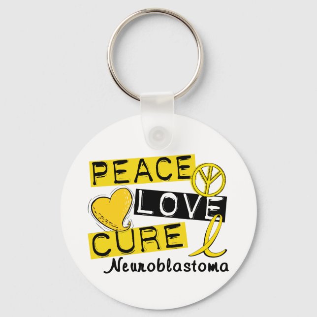 Porte-clés Peace Love Cure Neuroblastoma (Recto)