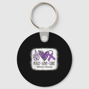 Porte-clés Peace Love Cure Nous Portons Violet Pour Heimers