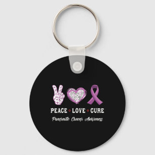 Porte-clés Peace Love cure Pancreatic cancer aware