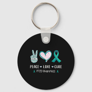 Porte-clés Peace Love Cure Ptsd Stress Disorder Sensibilisati