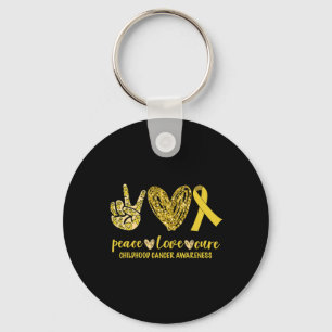 Porte-clés Peace Love Cure Ribbon Sensibilisation au cancer c