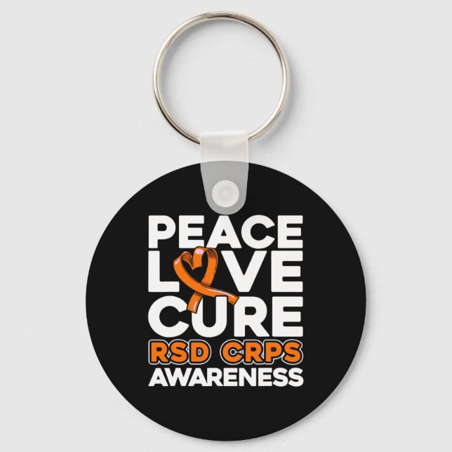Porte-clés Peace Love Cure Rsd Crps Sensibilisation (Recto)