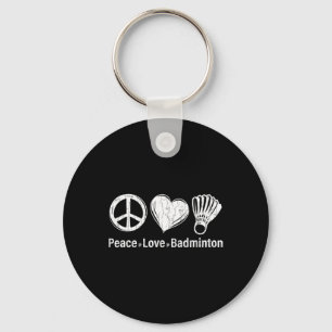 Porte-clés Peace Love Dminton Funny Sports Joueur Graphique d