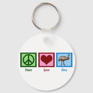 Porte-clés Peace Love Emu