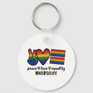 Porte-clés Peace Love Equality Nurse LGBT