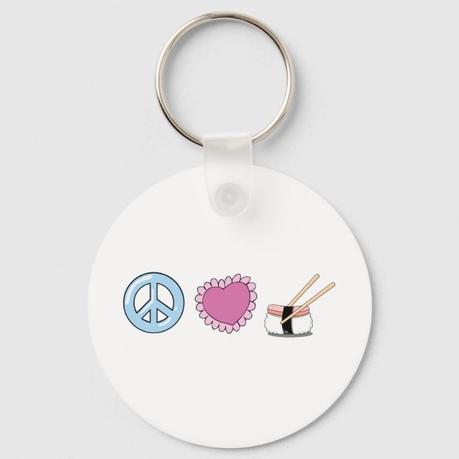 Porte-clés Peace Love et Sushi (Recto)