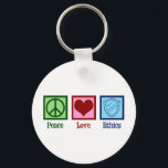 Porte-clés Peace Love Ethics Moral Philosophy Professor<br><div class="desc">Peace Love Ethics. A cute ethics major gift for a professor or student in moral philosophy. Remind people to do right and not wrong with this cool ethical design. Be an upstanding ethical citizen who respects morality.</div>
