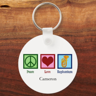 Porte-clés Peace Love Euphonium Cute Custom
