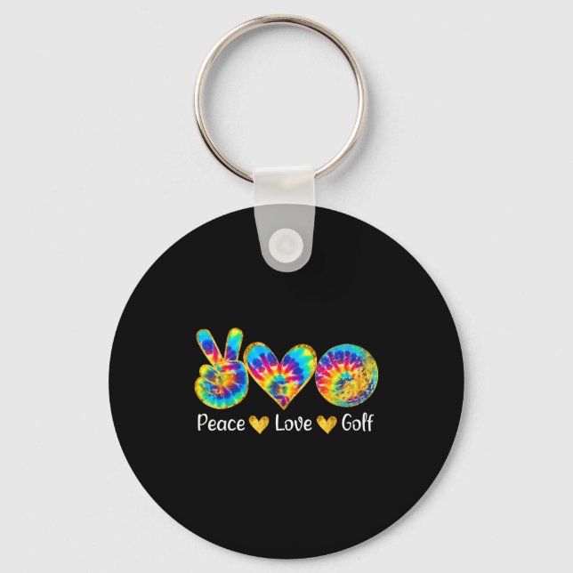 Porte-clés Peace Love Golf Funny Tie Dye Golf Lovers  (Recto)