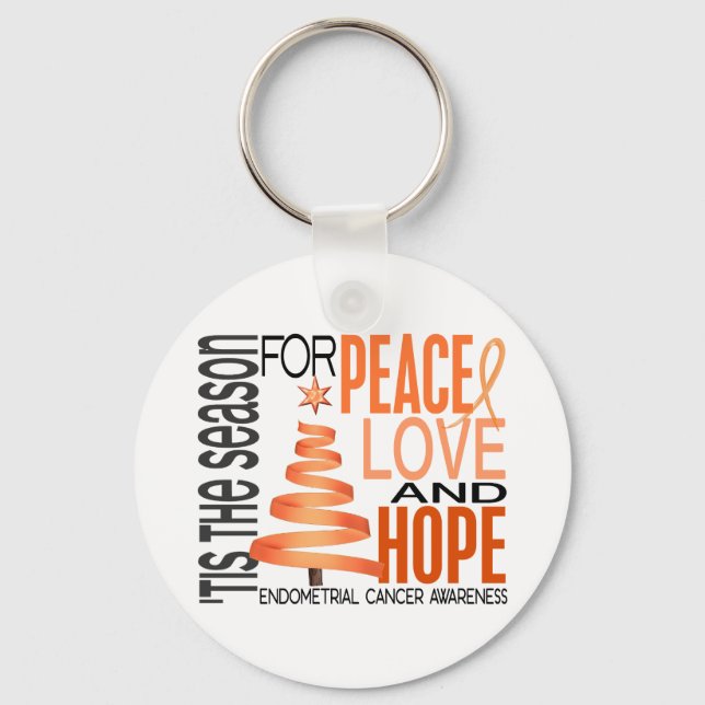 Porte-clés Peace Love Hope Christmas Endometrial Cancer (Recto)