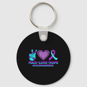 Porte-clés Peace Love Hope Happy Prévention Suicide Sensibili