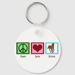 Porte-clés Peace Love Horses