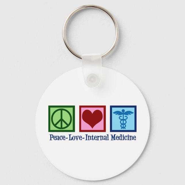 Porte-clés Peace Love Internal Medicine (Recto)