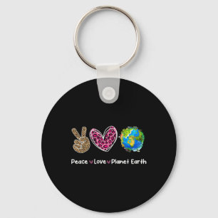 Porte-clés Peace Love Jour des terres Sauver notre planète En