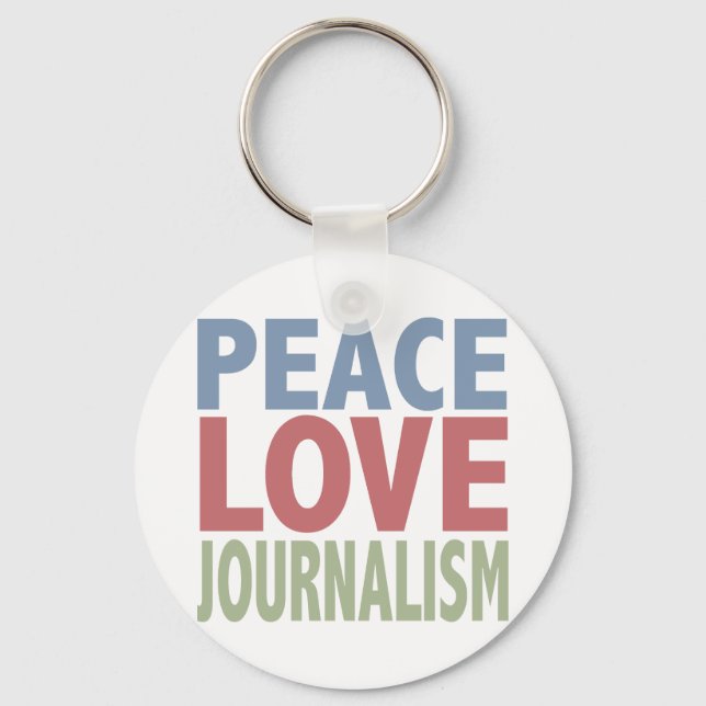 Porte-clés Peace Love Journalism (Recto)