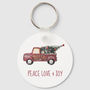 Porte-clés Peace Love & Joy avec RedToy Truck Joyeux Noël